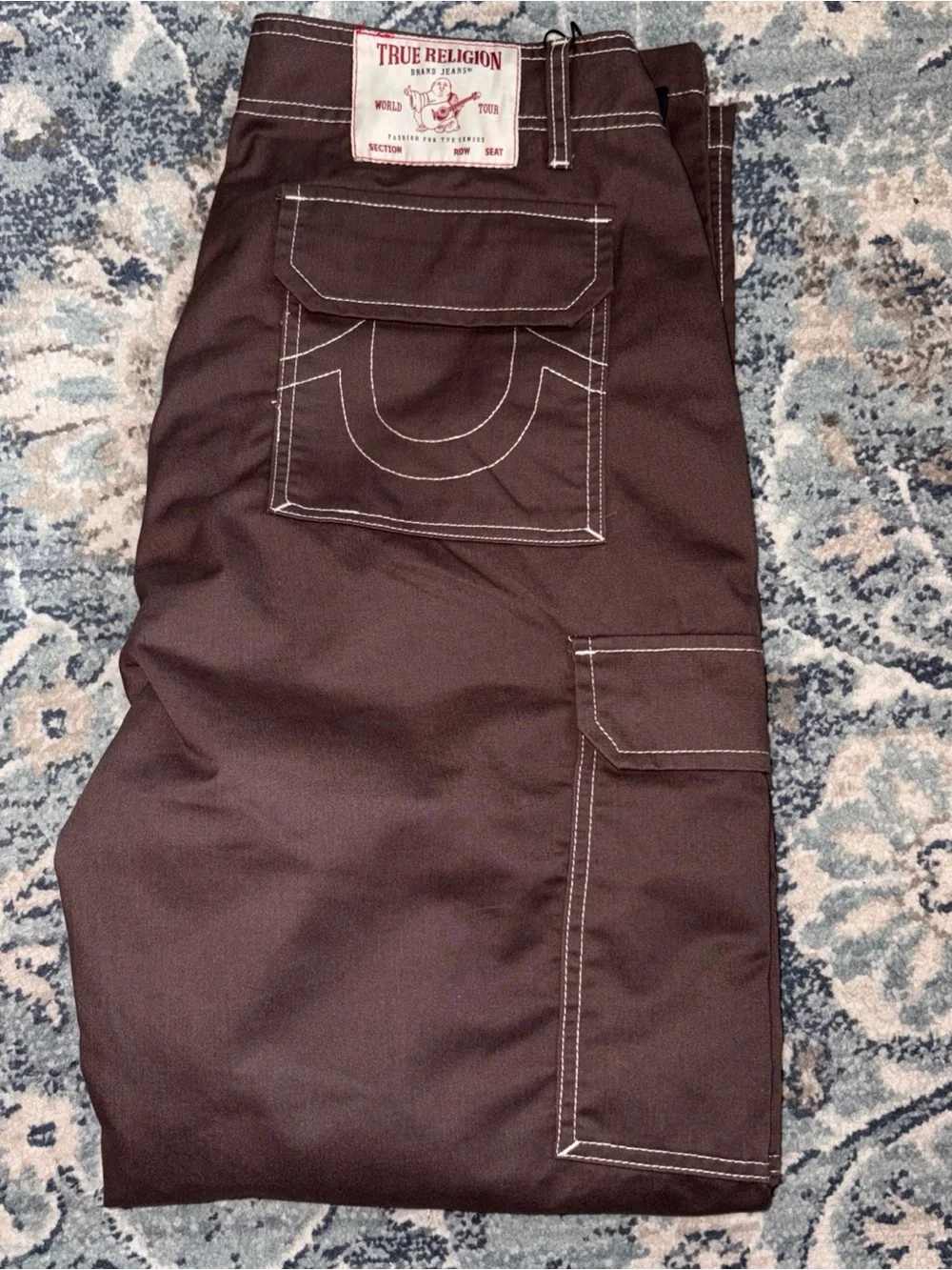 True Religion Men’s Brown Cargo Pants Size 34